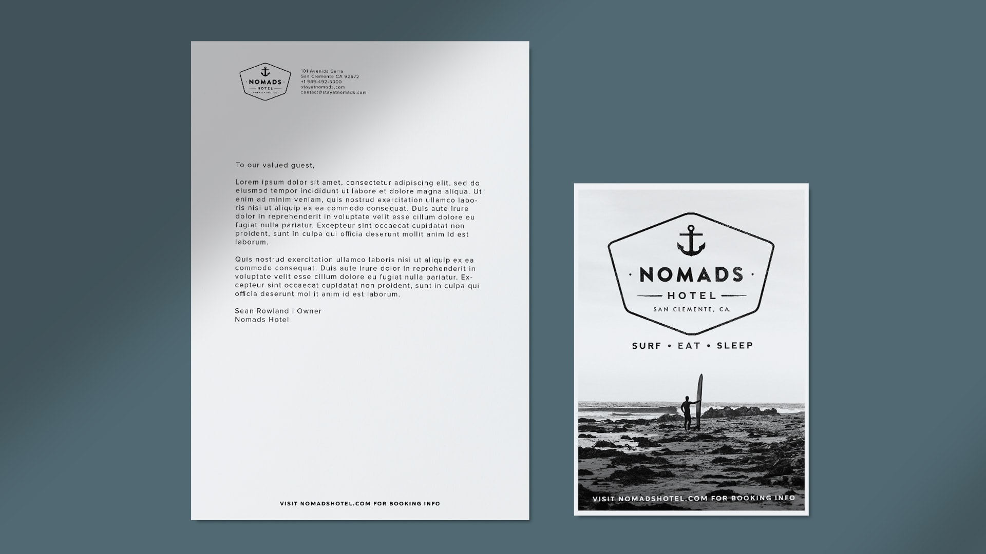 Nomads Hotel Stationery - Unsung Studio Branding