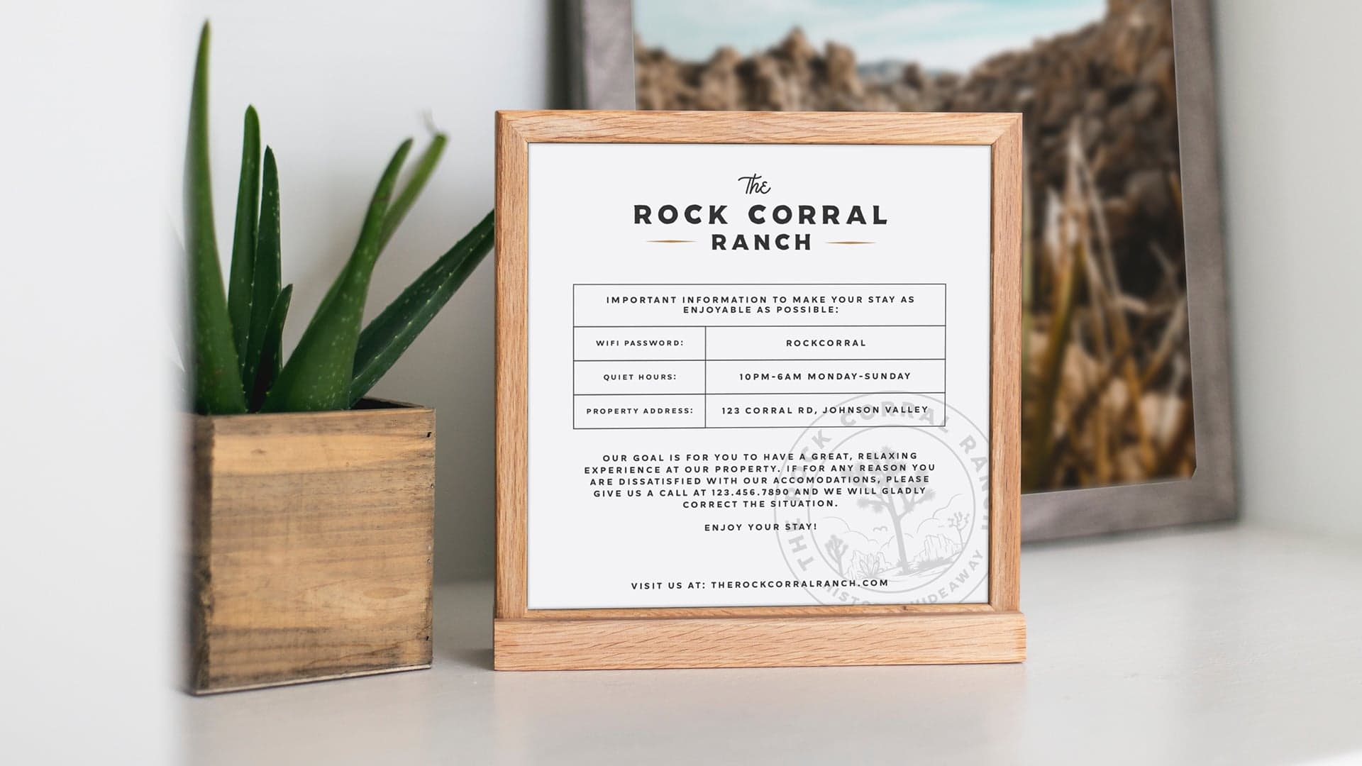 The Rock Corral Ranch Check In - Unsung Studio Branding