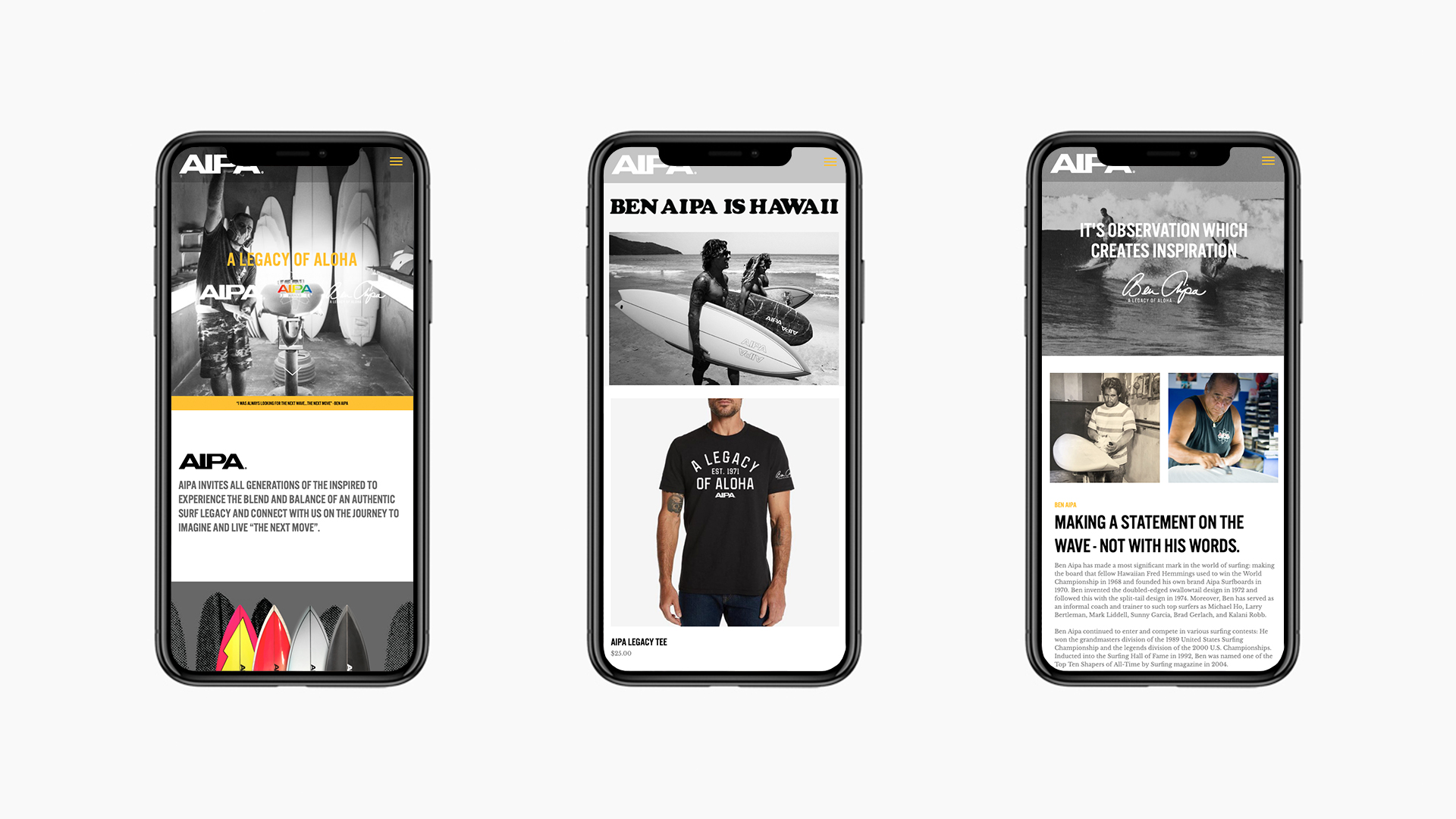 Aipa Surf Responsive Website - Unsung Studio Web Design