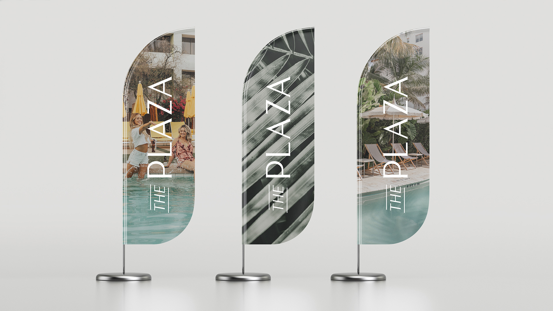 The Plaza Raintree Partners Flags - Unsung Studio Branding