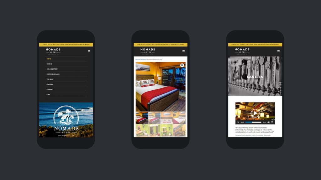 Nomads Hotel San Clemente - Unsung Studio Website Design