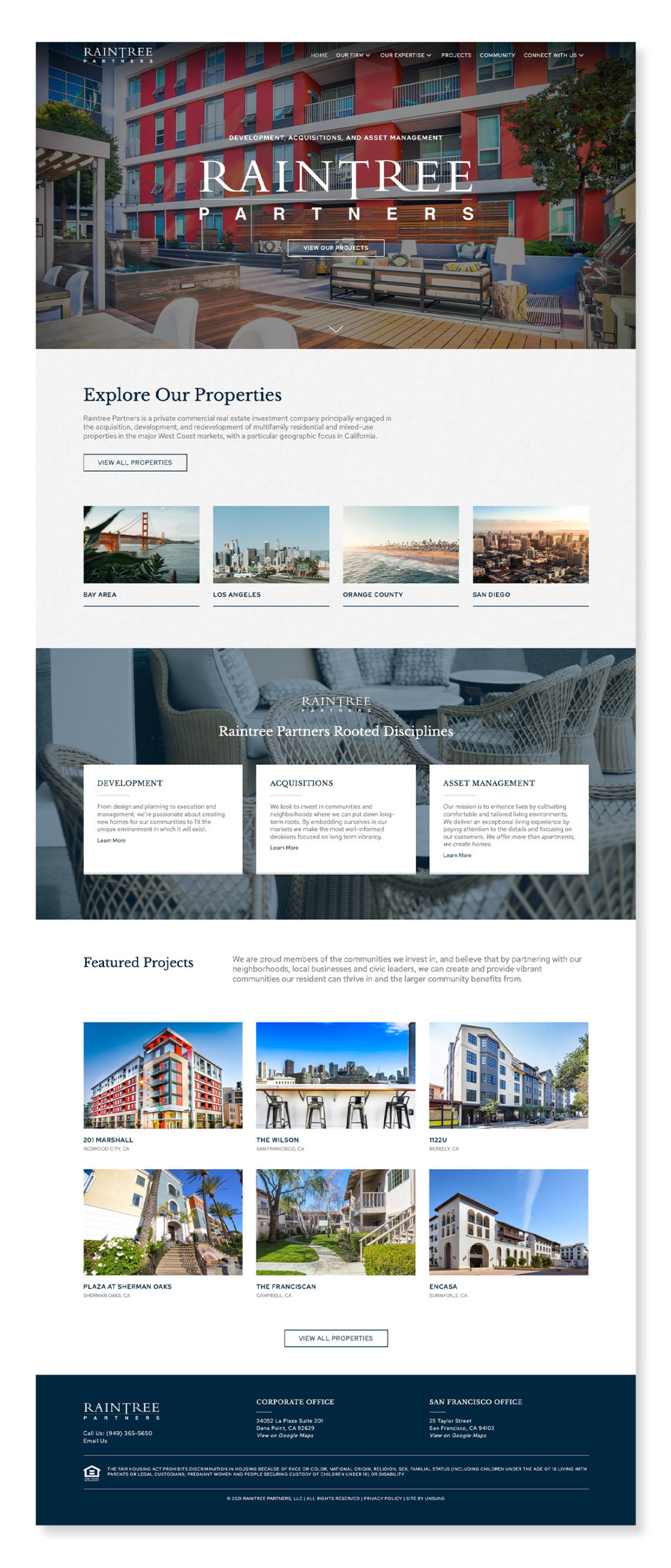 Raintree Partners - Unsung Studio Website Design